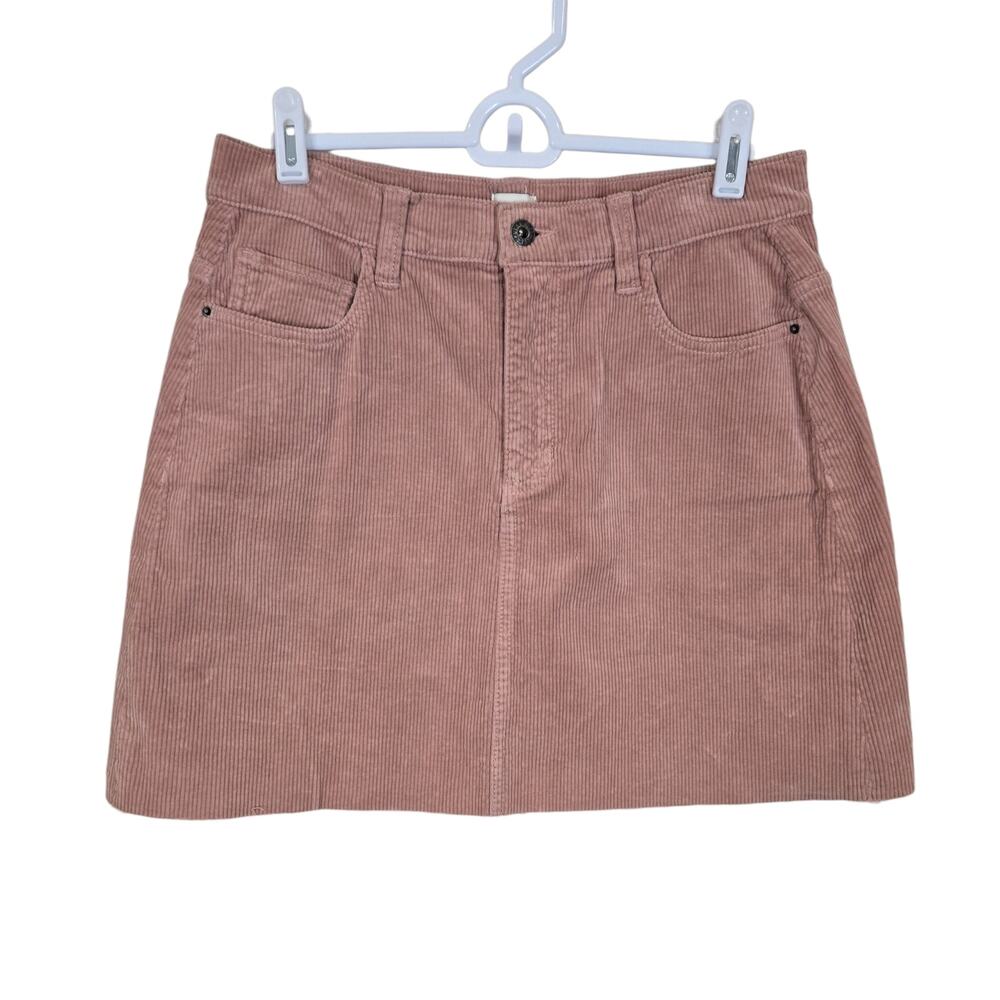 Women's Sneak Peek Dusty Rose Corduroy Mini Skirt Raw Hem | Size Medium - Picture 2 of 11